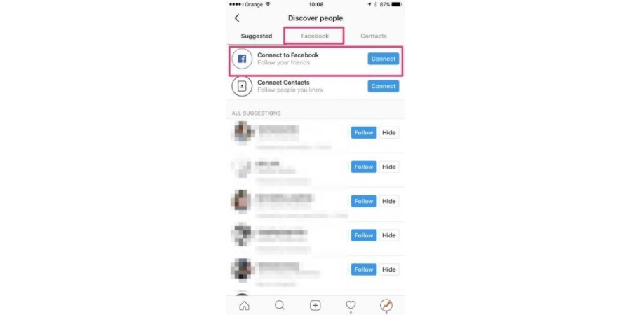 How to find Facebook Friends on Instagram